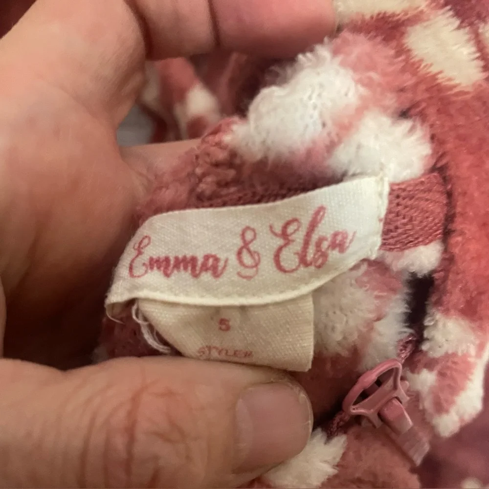 Emma & Ella Girls Cozy Floral Fleece‎ Hoodie & Jogger Set | Size 5